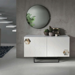 Μπουφές Glen 140x50x80cm White-Gold Capodarte