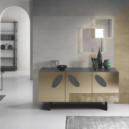 Μπουφές Honey 180x50x80cm Anthracite-Gold Capodarte