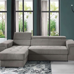 Καναπές Γωνιακός Με Αναστρέψιμη Γωνία Comfort 279x165x77+22cm Light Grey Capodarte
