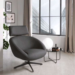 Πολυθρόνα Debbie 86x90x95cm Anthracite-Black Capodarte