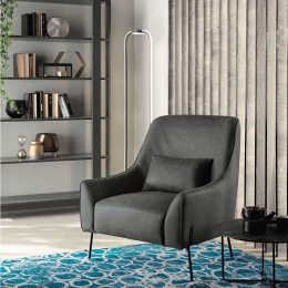 Πολυθρόνα Liz 80x82x94cm Anthracite-Black Capodarte