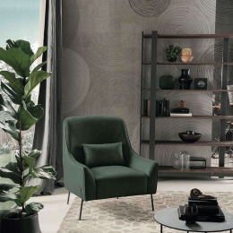 Πολυθρόνα Liz 80x82x94cm Green-Black Capodarte