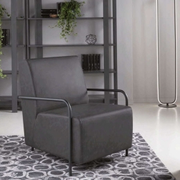 Πολυθρόνα Olivia 68x80x80cm Anthracite-Black Capodarte