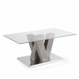 Τραπέζι Σαλονιού Yuri YURI/CEMENTO 100x60x40cm Concrete Ikone Casa