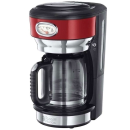 Καφετιέρα Γαλλικού Retro 21700-56 1,25lt 1000W Black-Red Russell Hobbs Ανοξείδωτο Ατσάλι