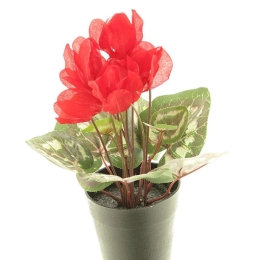 Τεχνητό Φυτό Κυκλάμινο 3570-6 11x28cm Red Supergreens Πολυέστερ