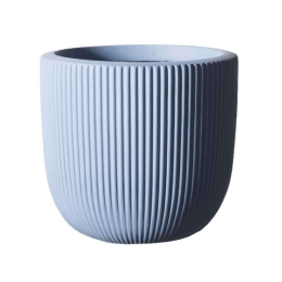 Κασπώ Πήλινο Στρογγυλό Stripe L C-6940-8 37x37x33cm Blue Supergreens Πηλός