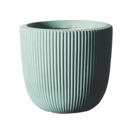 Κασπώ Πήλινο Στρογγυλό Stripe L C-7940-8 37x37x33cm Veraman Supergreens Πηλός