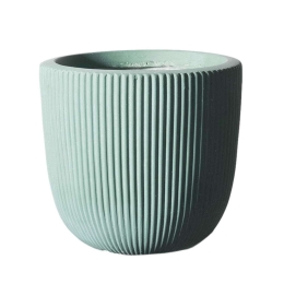 Κασπώ Πήλινο Στρογγυλό Stripe M B-7940-8 31x31x28cm Veraman Supergreens Πηλός