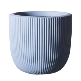 Κασπώ Πήλινο Στρογγυλό Stripe S A-6940-8 24x24x23cm Blue Supergreens Πηλός