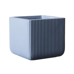 Κασπώ Πήλινο Τετράγωνο Stripe L C-1050-8 37x37x33cm Blue Supergreens Πηλός