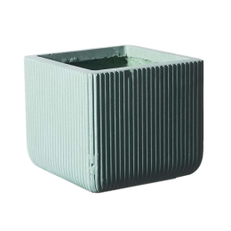 Κασπώ Πήλινο Τετράγωνο Stripe L C-2050-8 37x37x33cm Mint Supergreens Πηλός