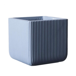 Κασπώ Πήλινο Τετράγωνο Stripe M B-1050-8 31x31x28cm Blue Supergreens Πηλός