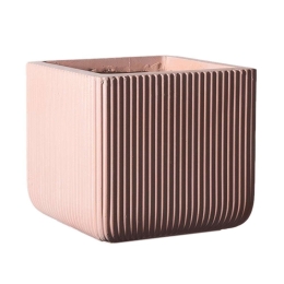 Κασπώ Πήλινο Τετράγωνο Stripe M B-3050-8 31x31x28cm Somon Supergreens Πηλός