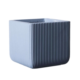 Κασπώ Πήλινο Τετράγωνο Stripe S A-1050-8 24x24x23cm Blue Supergreens Πηλός