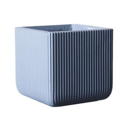 Κασπώ Πήλινο Τετράγωνο Stripe XL D-1050-8 44x44x38cm Blue Supergreens Πηλός