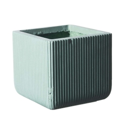 Κασπώ Πήλινο Τετράγωνο Stripe XL D-2050-8 44x44x38cm Mint Supergreens Πηλός