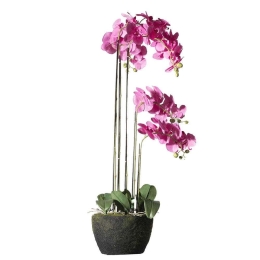 Τεχνητό Φυτό Ορχιδέα Με Βάση Moss 7170-6 44x44x110cm Fuchsia Supergreens Πολυαιθυλένιο