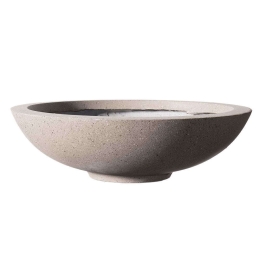 Κασπώ Πήλινο Οβάλ Terazzo S A-4150-8 48x48x14cm Grey Supergreens Πηλός