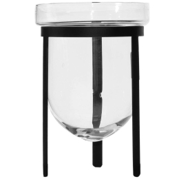 Βάζο Γυάλινο 0530-8 15x15x20cm Clear-Black Supergreens Γυαλί