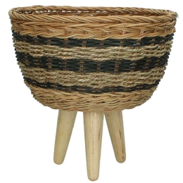 Κασπώ Ρατάν 7140-8 25x25x23cm Natural-Black Supergreens Rattan
