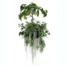 Τεχνητό Κρεμαστό Μπονσάι 4490-7 50x50x85cm Green Supergreens Πολυαιθυλένιο
