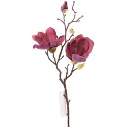 Τεχνητό Κλωνάρι Μανόλια 1380-7 50cm Dark Purple Supergreens Πολυαιθυλένιο