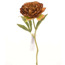 Τεχνητό Κλωνάρι Παιώνια 5280-7 34cm Brown Supergreens Πολυαιθυλένιο