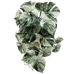 Τεχνητή Κρεμαστή Μονστέρα Albo Variegata 3251-7 45cm Green Supergreens Πολυαιθυλένιο,Ύφασμα