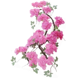 Τεχνητή Γιρλάντα Ορτανσία 3521-7 300cm Fuchsia Supergreens Πολυαιθυλένιο,Ύφασμα