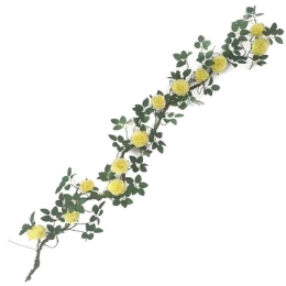 Τεχνητή Γιρλάντα Τριαντάφυλλο Garden 4881-7 240cm Yellow Supergreens Ύφασμα,Πλαστικό