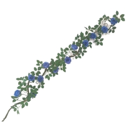 Τεχνητή Γιρλάντα Τριαντάφυλλο Garden 2881-7 240cm Blue Supergreens Ύφασμα,Πλαστικό