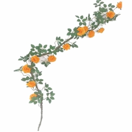 Τεχνητή Γιρλάντα Τριαντάφυλλο Garden 9781-7 240cm Orange Supergreens Ύφασμα,Πλαστικό