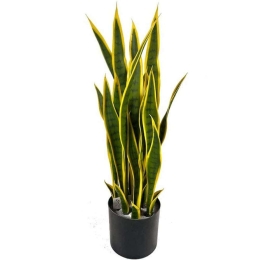 Τεχνητό Φυτό Σανσεβιέρα Trifasciata 6411-6 75cm Green-Yellow Supergreens Ύφασμα,Πλαστικό