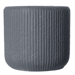 Κασπώ Πήλινο Stripe A-9170-8 27x27x25cm Dark Grey Supergreens Πηλός