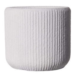 Κασπώ Πήλινο Stripe A-0270-8 27x27x25cm White Supergreens Πηλός