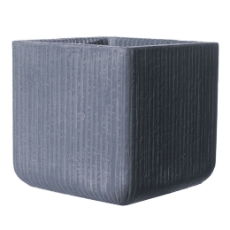 Κασπώ Πήλινο Stripe A-4170-8 23x23x22cm Dark Grey Supergreens Πηλός