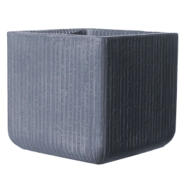 Κασπώ Πήλινο Stripe B-4170-8 30x30x27cm Dark Grey Supergreens Πηλός
