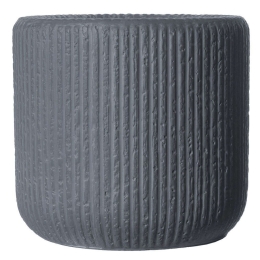 Κασπώ Πήλινο Stripe B-9170-8 34x34x32cm Dark Grey Supergreens Πηλός