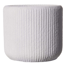 Κασπώ Πήλινο Stripe B-0270-8 34x34x32cm White Supergreens Πηλός