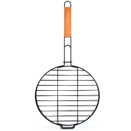 Σχάρα Ψησίματος Στρογγυλή Bbq 03DS001 54,5x30cm Natural-Black Kaiser Ατσάλι,Ξύλο