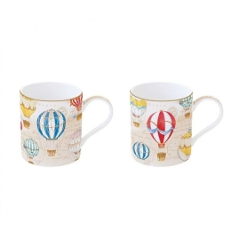 Κούπες Πορσελάνινες Air Balloons (Σετ 2τμχ) 350ml Multi Easy Life Πορσελάνη