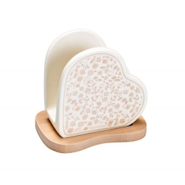 Χαρτοπετσετοθήκη Campo Ai Fiori 53831 11X6X9cm Natural-White Brandani Πορσελάνη,Bamboo