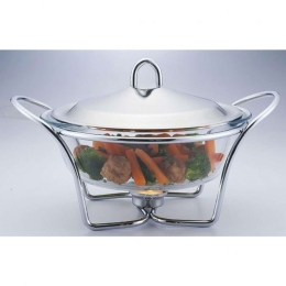 Πυρίμαχο Σκεύος  Με Βάση Ρεσώ Ring 723013 30x24,5x19,5cm Clear-Inox Marva Γυαλί