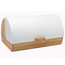 Ψωμιέρα Stripes 489027 39x28x18,5cm Natural-White Marva Ατσάλι,Ξύλο