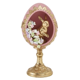 Διακοσμητικό Αντικείμενο Αυγό 658073 21cm Pink-Gold Marva Πολυρεσίνη