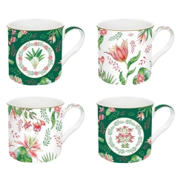 Κούπα Botanic Chic (Σετ 4Τμχ) 179BOCH 300ml Multi Easy Life Πορσελάνη