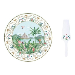 Τουρτιέρα Με Σπάτουλα Paradise Sauvage (Σετ 2Τμχ) 1112PASA 32cm Multi Easy Life Πορσελάνη