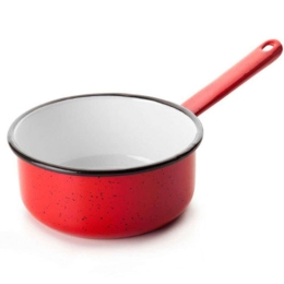 Κατσαρολάκι Γάλακτος Εμαγιέ Varios 912616 16cm Red-White Ibili 16 cm Ατσάλι