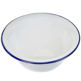 Σαλατιέρα Εμαγιέ Blanca 903132 32cm White-Blue Ibili Large Εμαγιέ